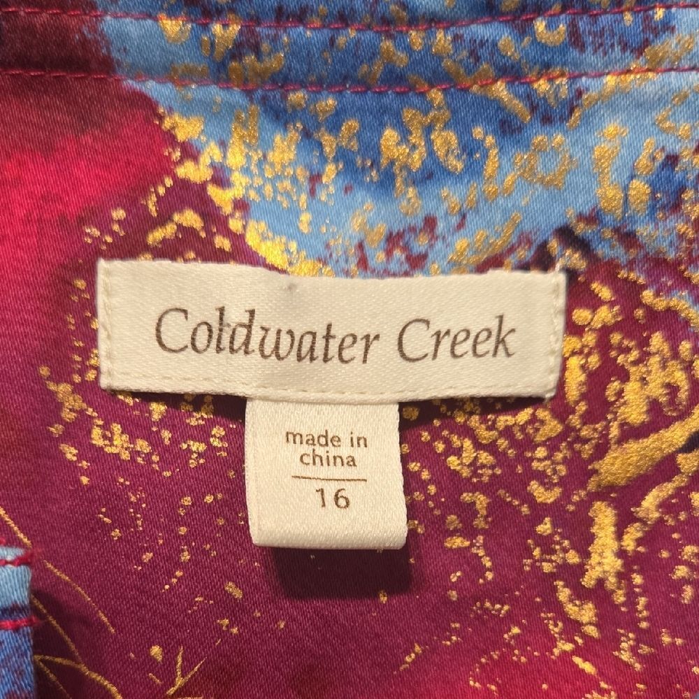 Coldwater Creek Women's Multicolor 3/4 Sleeve Artsy Boho Blazer Jacket Sz 16 - Picture 6 of 9